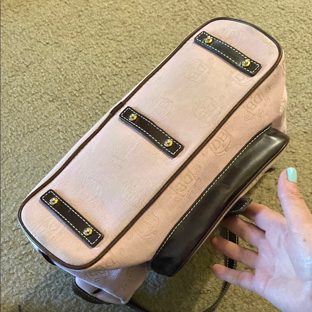 Dooney & Bourke Pink and Brown East/West Shoulder Bag - Picture 4 of 9